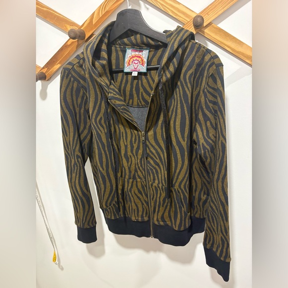 Johnny Was Sweaters - JOHNNY WAS ANIMAL PRINT ZIP UP HOODIE